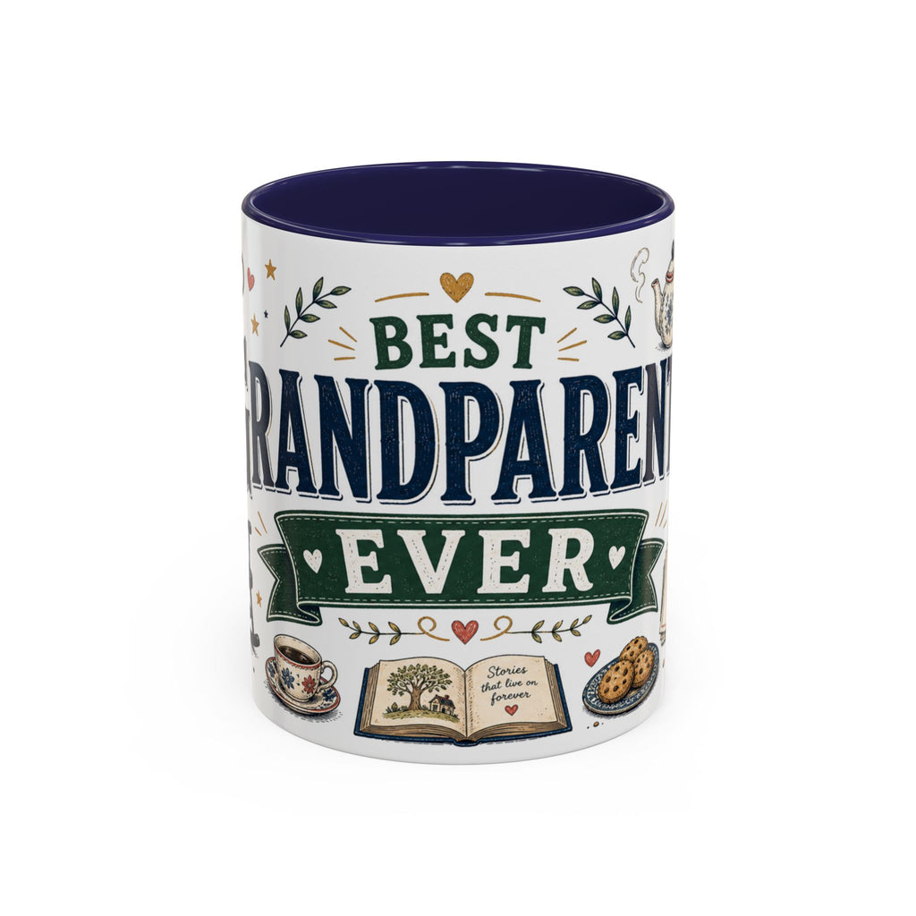 Best Grandparents Ever Coffee Mug | Gift From Grandkids | Accent Color Ceramic 11oz 15oz