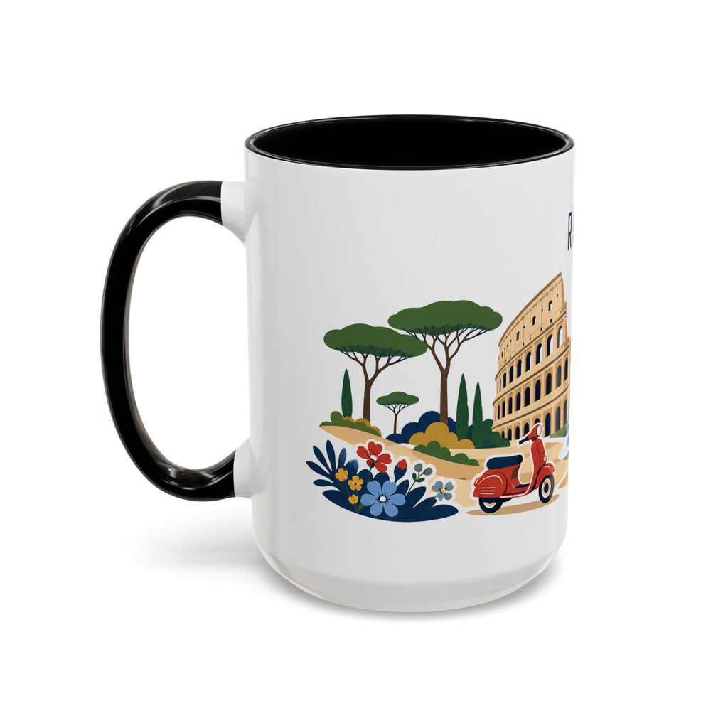 Rome Coffee Mug | Italy Travel Souvenir | Porcelain Decal City Gift | 11oz 15oz Accent Mug