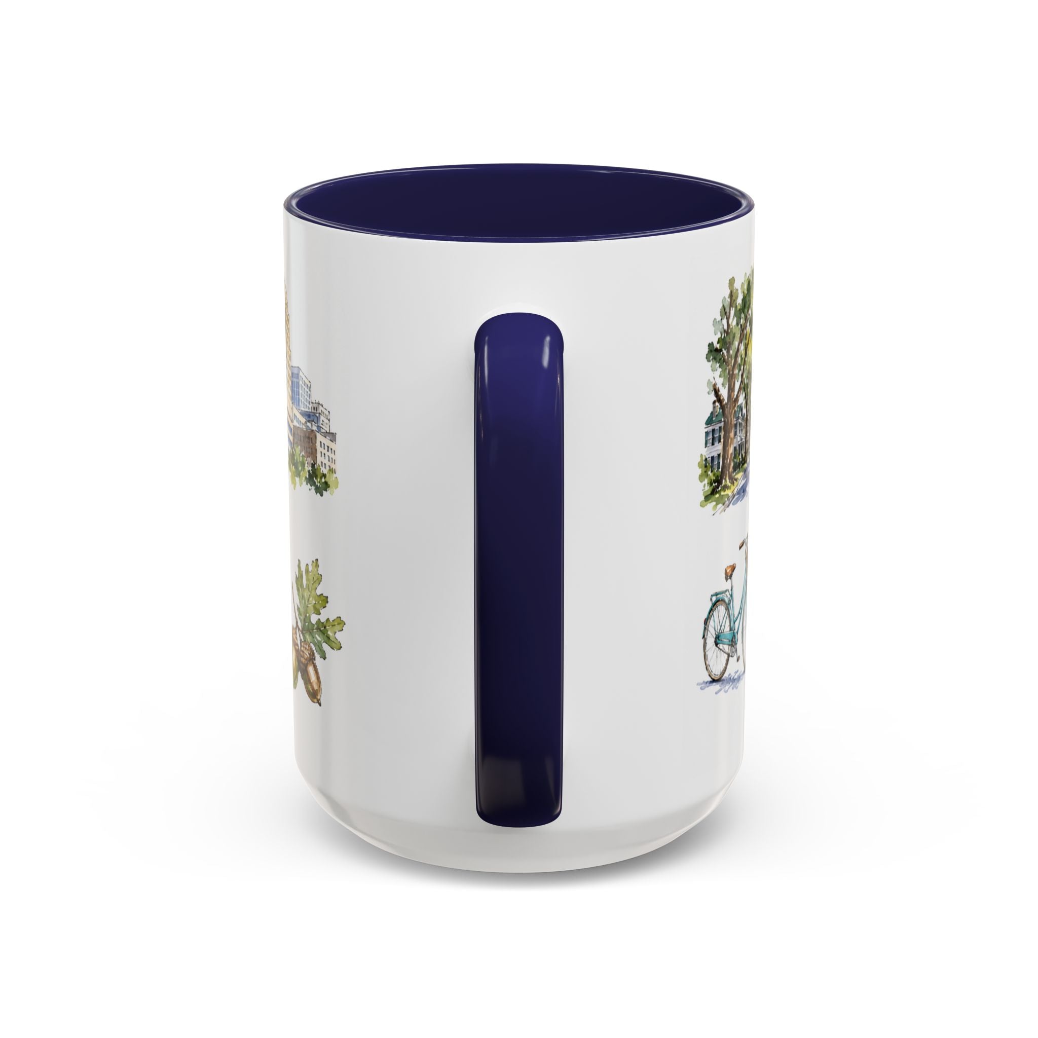 Raleigh Illustrated Travel Mug | City Souvenir Accent Coffee Mug | 11oz 15oz Ceramic Cup