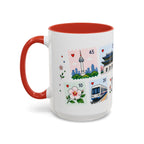 Seoul Coffee Mug | Postage Stamp Collage Mug | Travel Souvenir Accent Cup 11oz 15oz