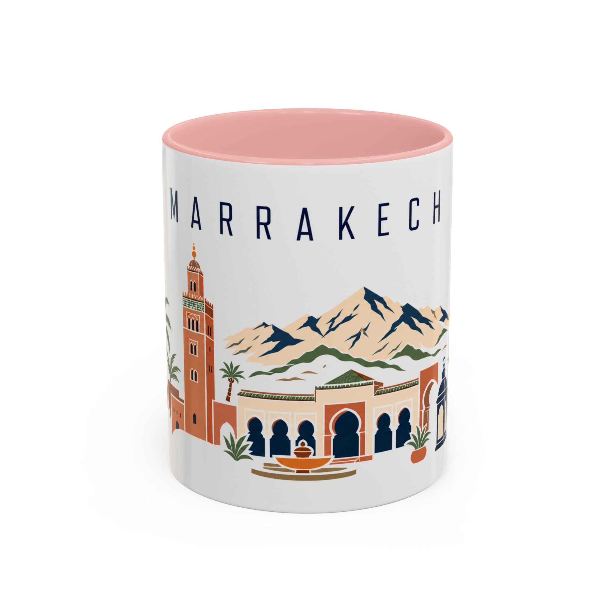 Marrakech Coffee Mug | Morocco Travel Souvenir | Porcelain Decal City Gift | 11oz 15oz Accent Mug