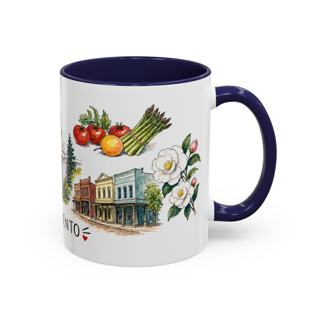 Sacramento Illustrated Travel Mug | City Souvenir Accent Coffee Mug | 11oz 15oz Ceramic Cup