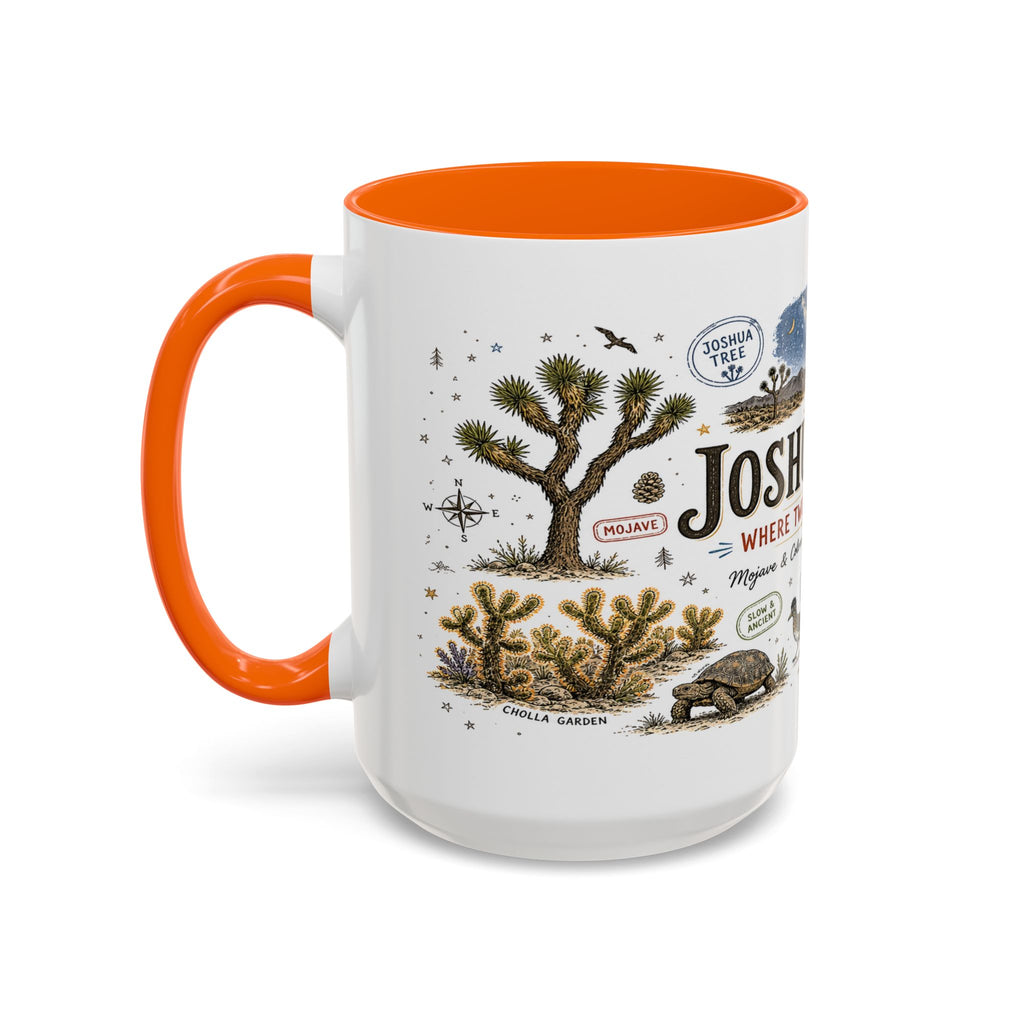 Joshua Tree Coffee Mug | National Park Desert Camping Gift | Accent Color Ceramic 11oz 15oz