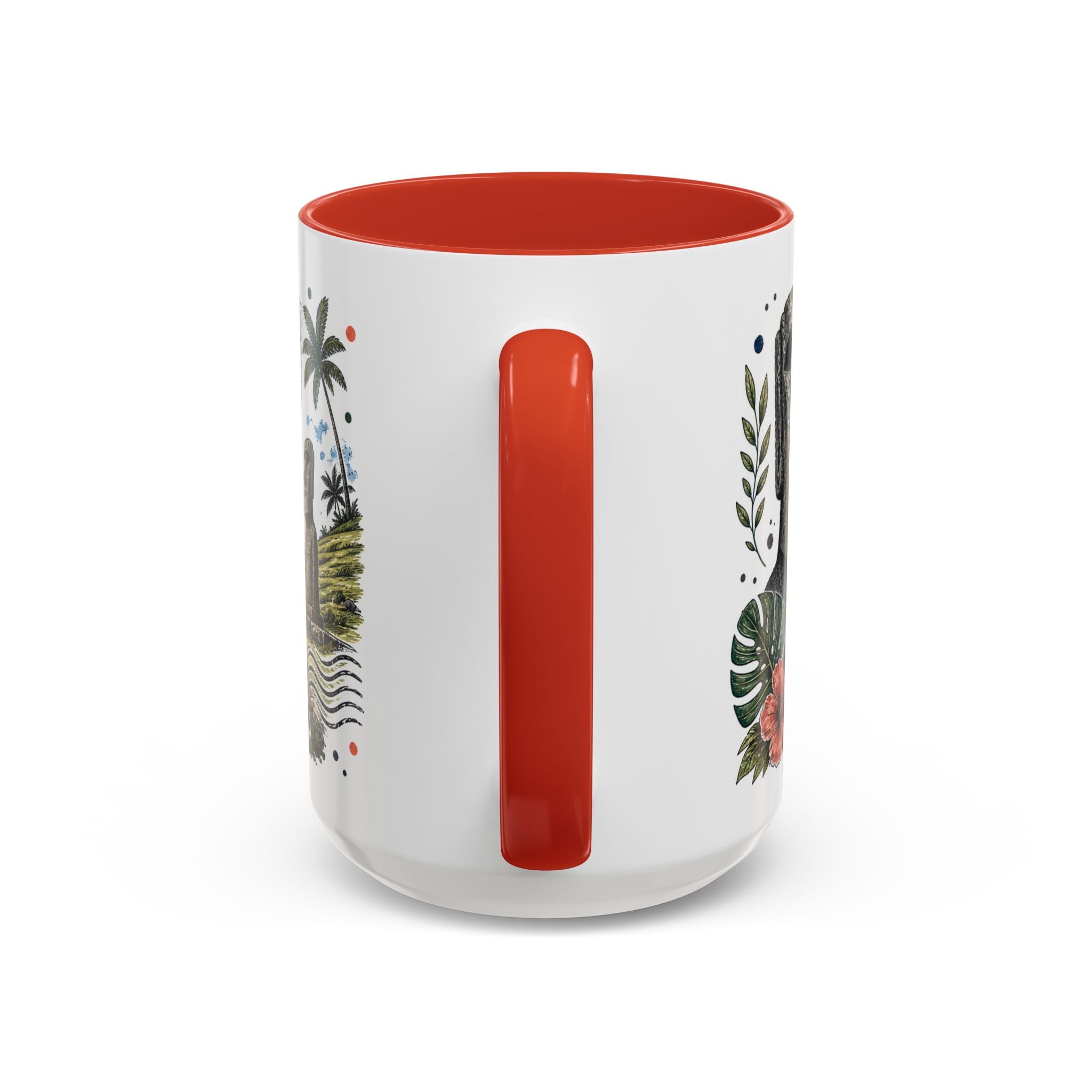 Easter Island Coffee Mug | Travel Destination Souvenir Gift | Accent Color Ceramic 11oz 15oz