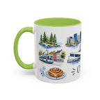 Oslo Illustrated Travel Mug | City Souvenir Accent Coffee Mug | 11oz 15oz Ceramic Cup