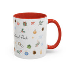 New River Gorge National Park Christmas Mug | Watercolor Travel Souvenir | Holiday Gift | Accent Ceramic Coffee Cup 11oz 15oz
