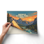 2027 National Parks Wall Calendar, Vintage American Travel Art, 12 Scenic US Parks, Nature Lover Gift, US Holidays