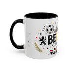 Belgium Soccer Coffee Mug | Soccer Fan Gift | Accent Color Ceramic 11oz 15oz Match Day Cup