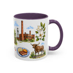 Durham Illustrated Travel Mug | City Souvenir Accent Coffee Mug | 11oz 15oz Ceramic Cup