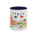 Italy Coffee Mug | Travel Souvenir Accent Mug | Country Gift Ceramic Cup 11oz 15oz