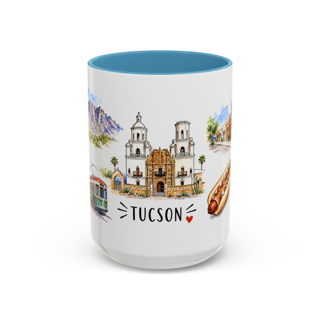 Tucson Illustrated Travel Mug | City Souvenir Accent Coffee Mug | 11oz 15oz Ceramic Cup
