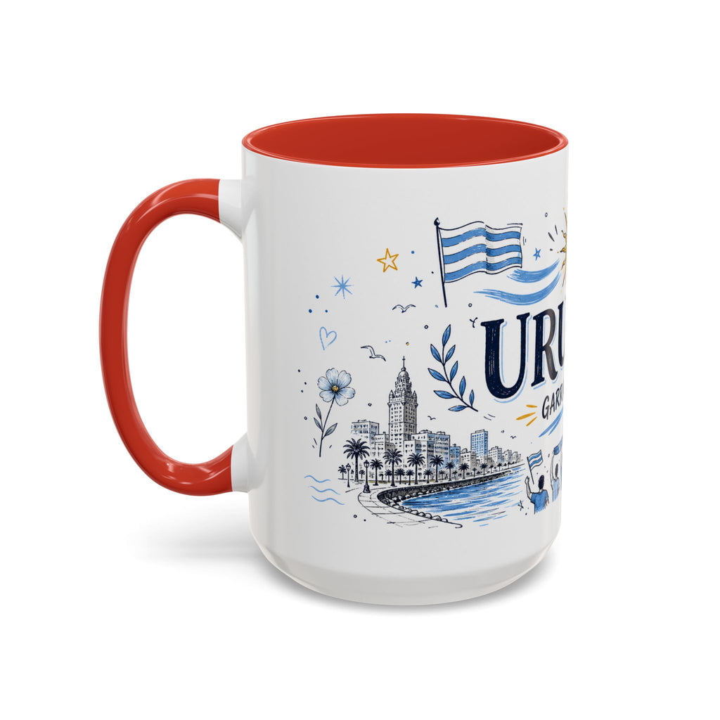 Uruguay Soccer Coffee Mug | World Cup Fan Gift | Accent Color Ceramic 11oz 15oz Match Day Cup