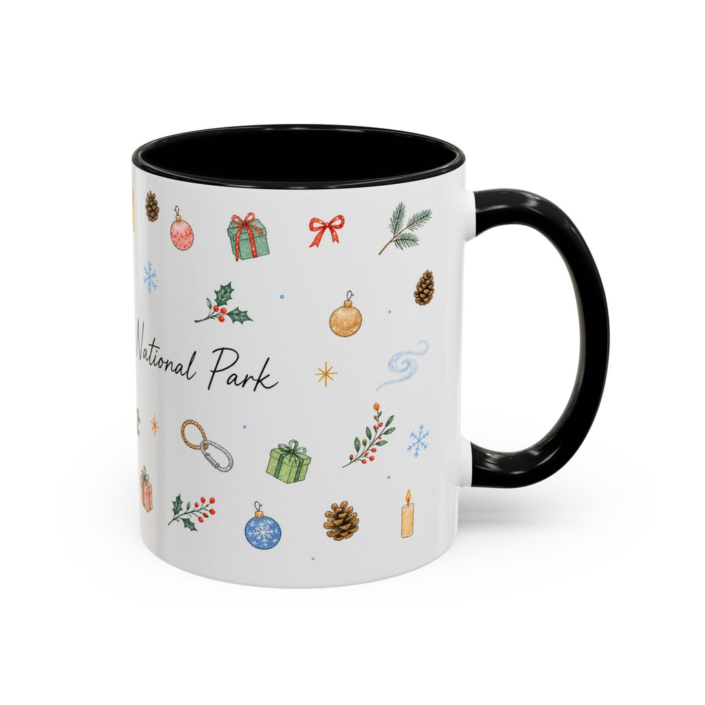 New River Gorge National Park Christmas Mug | Watercolor Travel Souvenir | Holiday Gift | Accent Ceramic Coffee Cup 11oz 15oz