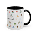 New River Gorge National Park Christmas Mug | Watercolor Travel Souvenir | Holiday Gift | Accent Ceramic Coffee Cup 11oz 15oz