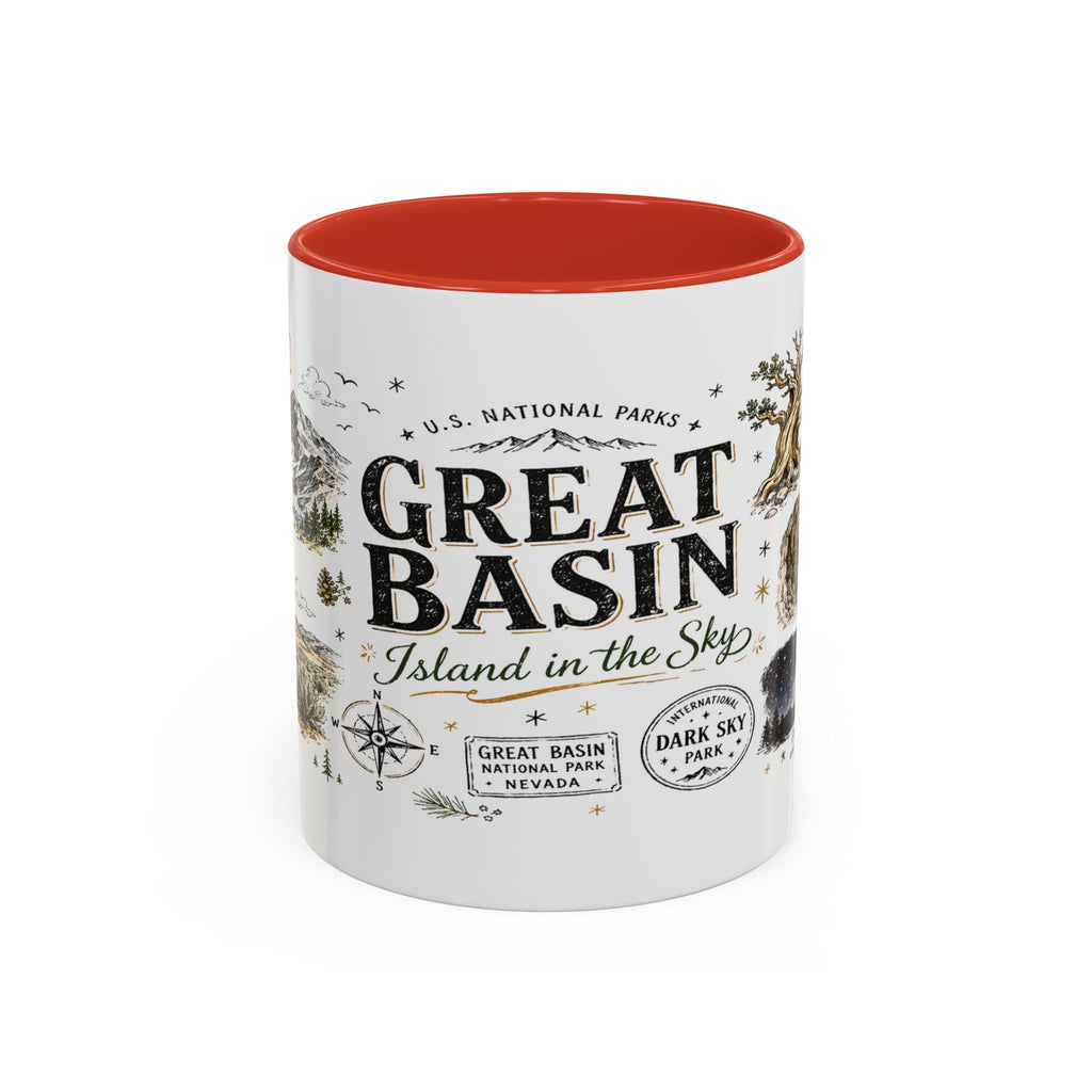 Great Basin National Park Coffee Mug | Nevada Desert Stargazing Hiking Gift | Accent Color Ceramic 11oz 15oz