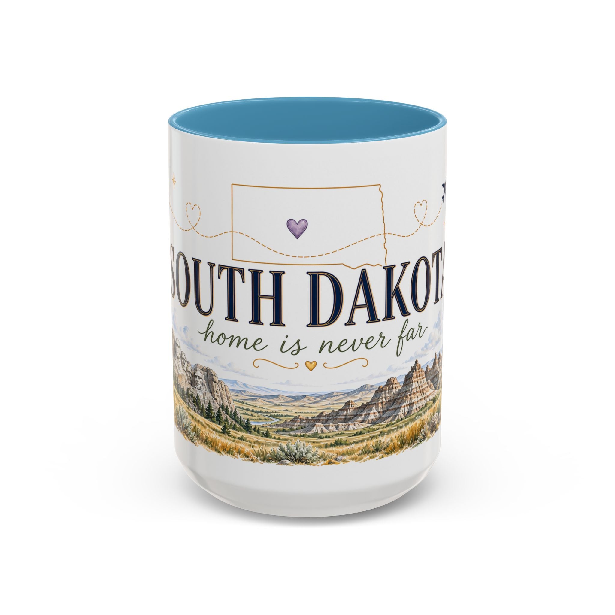 South Dakota State Map Mug | Botanical Accents, Homesick Gift (11oz or 15oz)