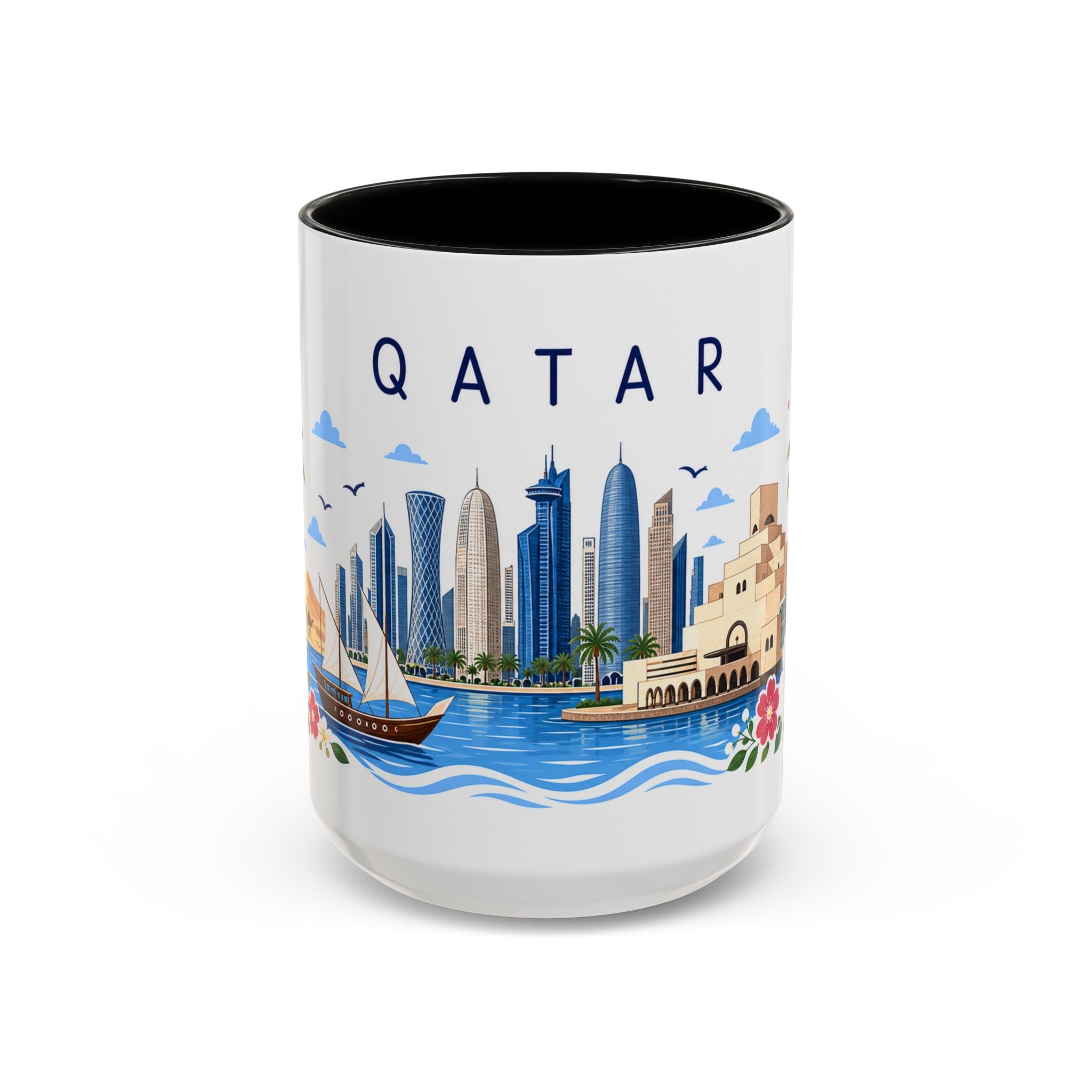 Qatar Coffee Mug | Travel Souvenir Accent Mug | Place Gift Ceramic Cup 11oz 15oz