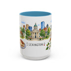 Lexington Illustrated Travel Mug | City Souvenir Accent Coffee Mug | 11oz 15oz Ceramic Cup