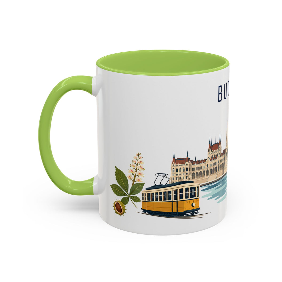 Budapest Coffee Mug | Hungary Travel Souvenir | Porcelain Decal City Gift | 11oz 15oz Accent Mug