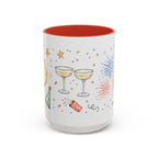 New Year Mug | Midnight Clock Toast Watercolor Celebration Gift | Accent Cup 11oz 15oz