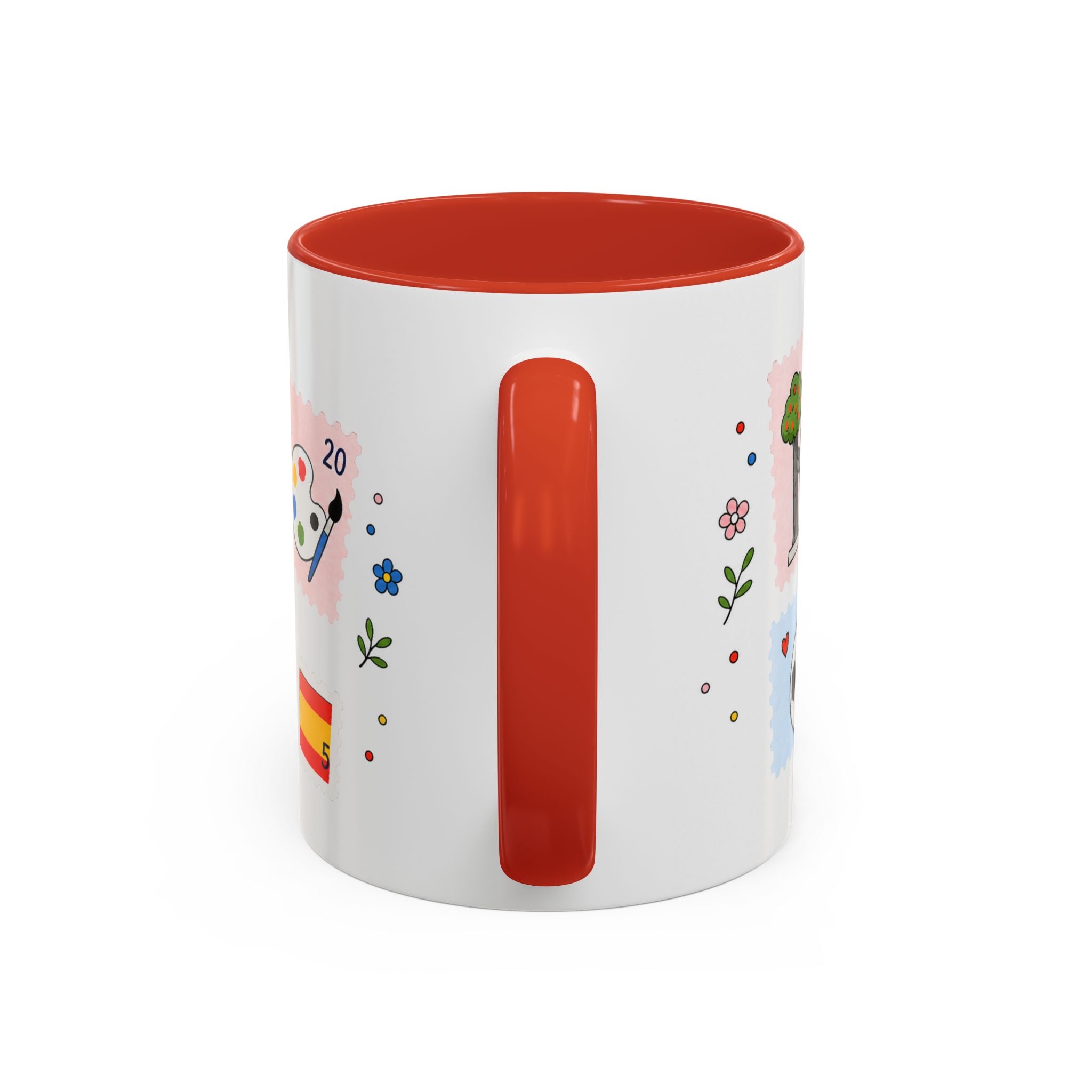 Madrid Coffee Mug | Postage Stamp Collage Mug | Travel Souvenir Accent Cup 11oz 15oz