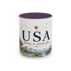 USA Home Country Mug | Moving Away Gift | Long Distance Friendship | 11 oz 15 oz Accent Mug