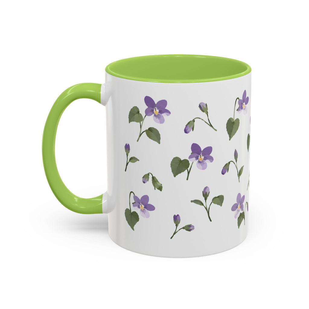 Wisconsin Wood Violet Mug, State Flower Floral Coffee Cup, 11oz Botanical Gift