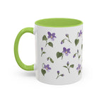 Wisconsin Wood Violet Mug, State Flower Floral Coffee Cup, 11oz Botanical Gift