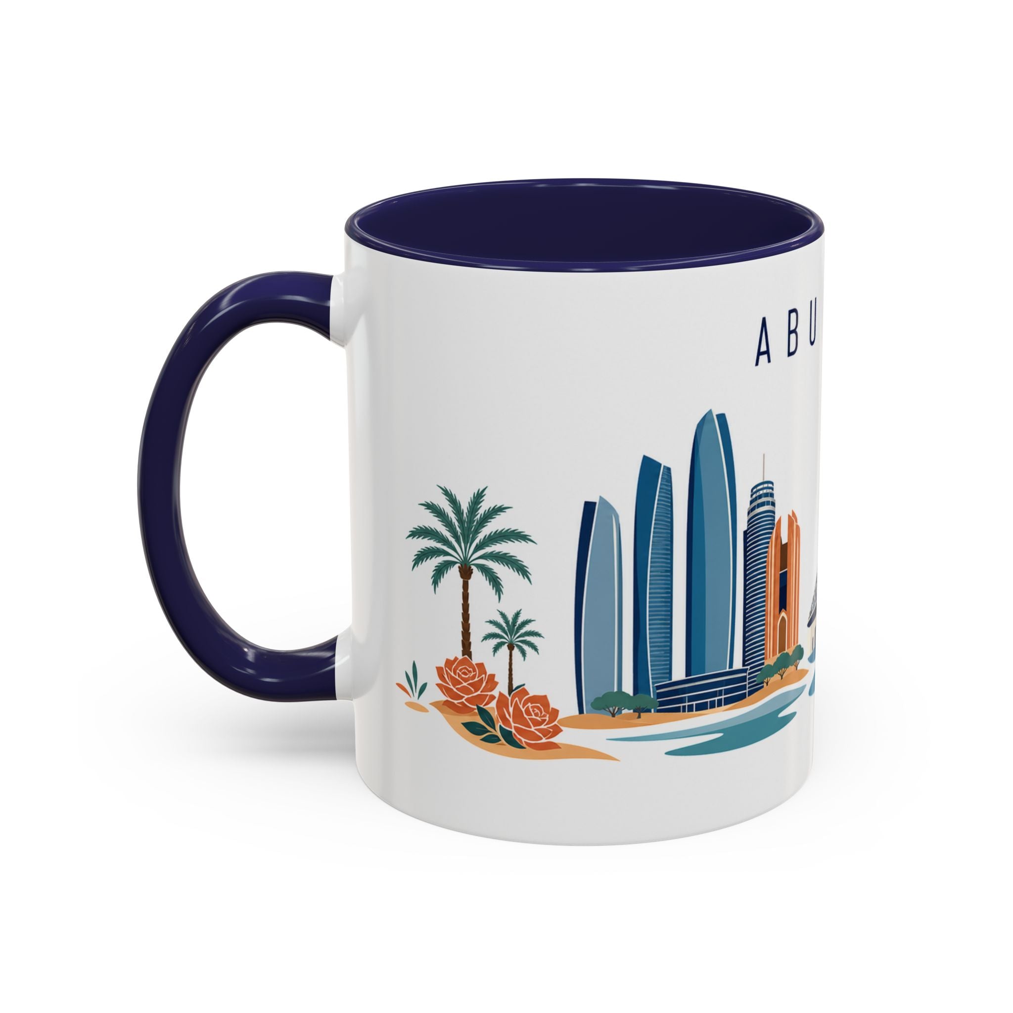 Abu Dhabi Coffee Mug | United Arab Emirates Travel Souvenir | Porcelain Decal City Gift | 11oz 15oz Accent Mug