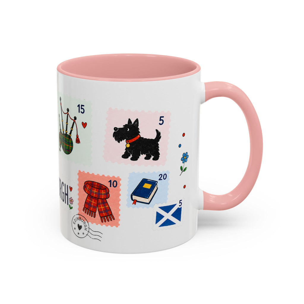 Edinburgh Coffee Mug | Postage Stamp Collage Mug | Travel Souvenir Accent Cup 11oz 15oz