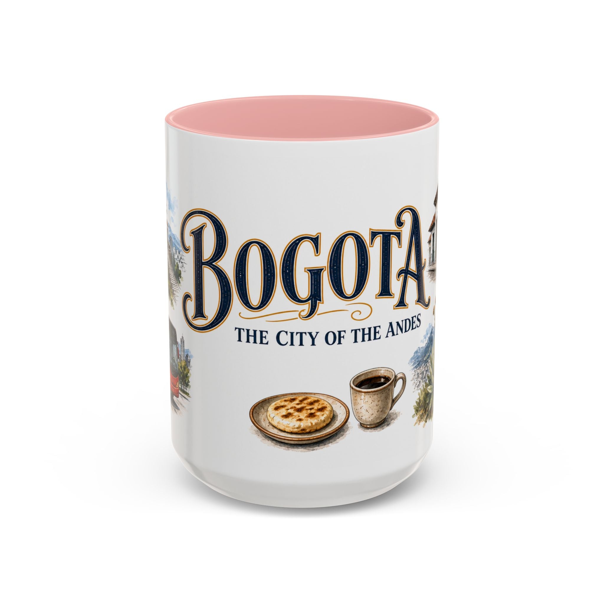 Bogota Coffee Mug | Colombia Travel Souvenir | Vintage Illustrated City Gift | 11 oz 15 oz Accent Mug