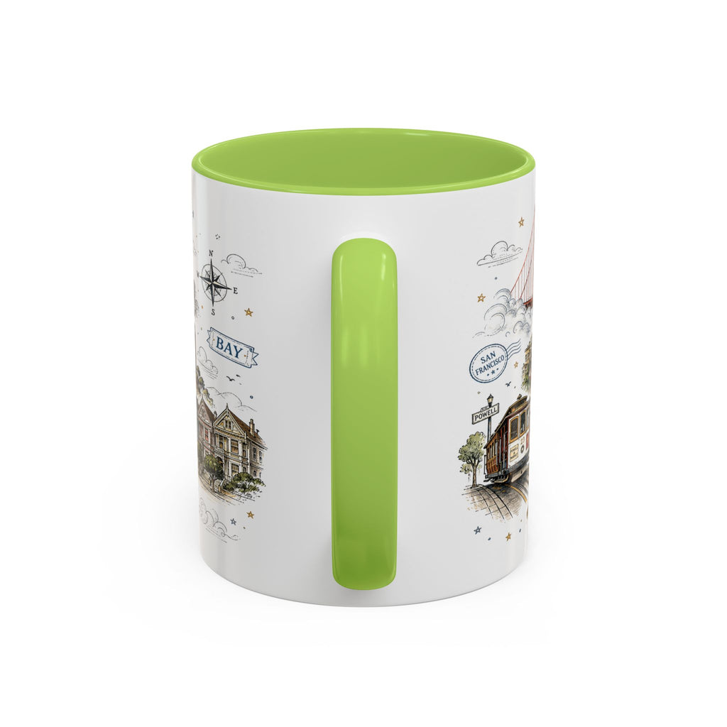 San Francisco Coffee Mug | California Souvenir Travel Gift | Accent Color Ceramic 11oz 15oz