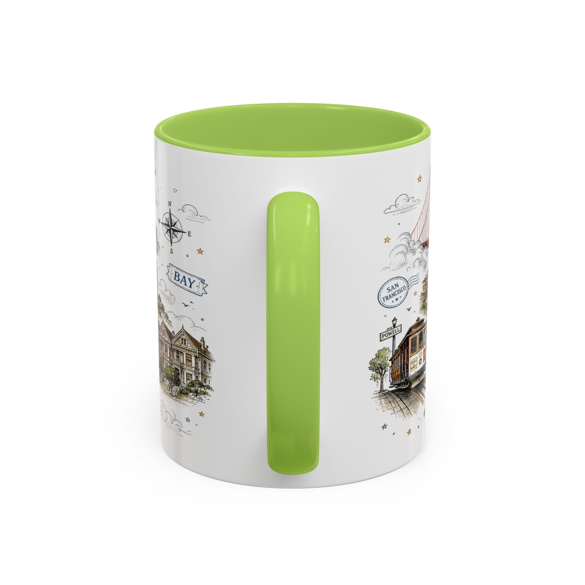 San Francisco Coffee Mug | California Souvenir Travel Gift | Accent Color Ceramic 11oz 15oz