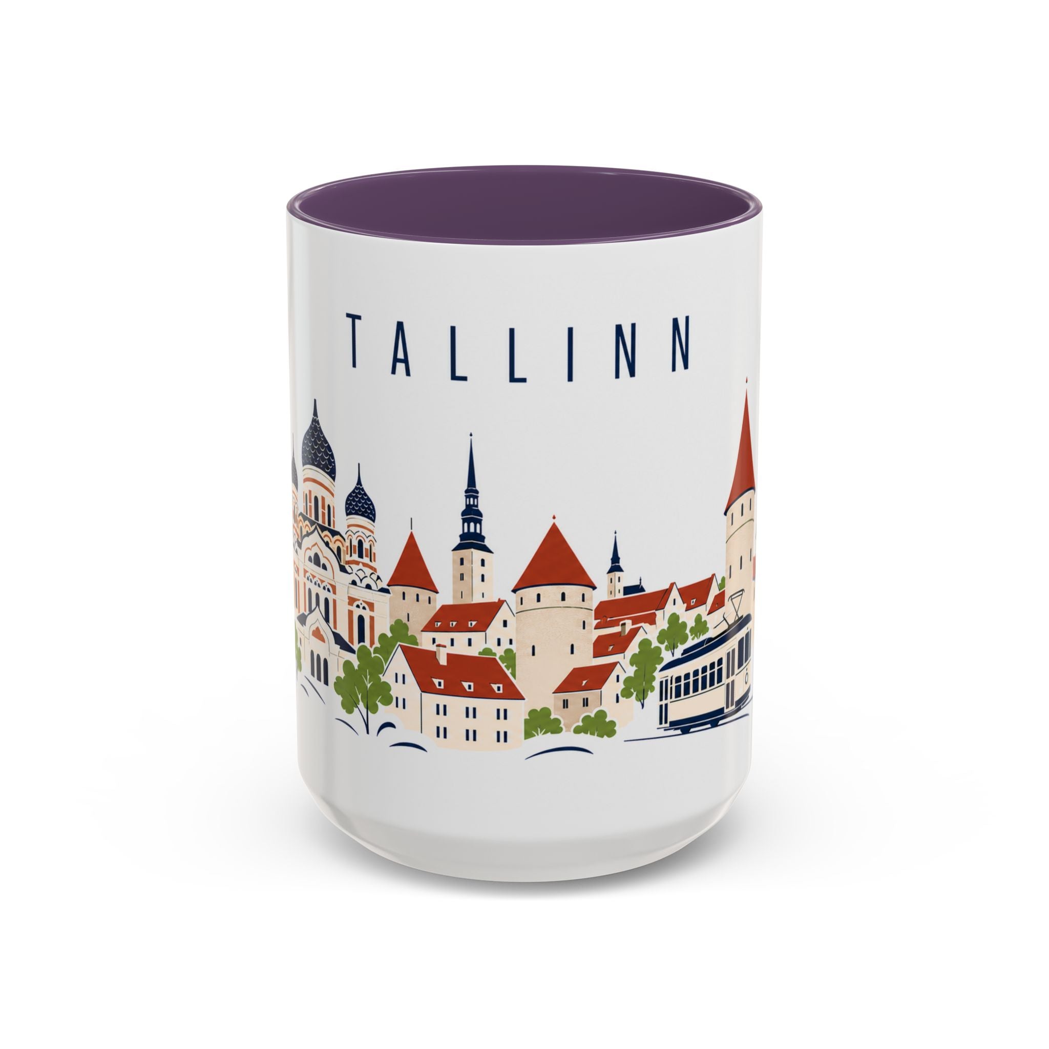 Tallinn Coffee Mug | Estonia Travel Souvenir | Porcelain Decal City Gift | 11oz 15oz Accent Mug