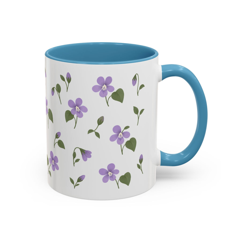 Illinois Violet Mug, State Flower Floral Coffee Cup, 11oz Botanical Gift