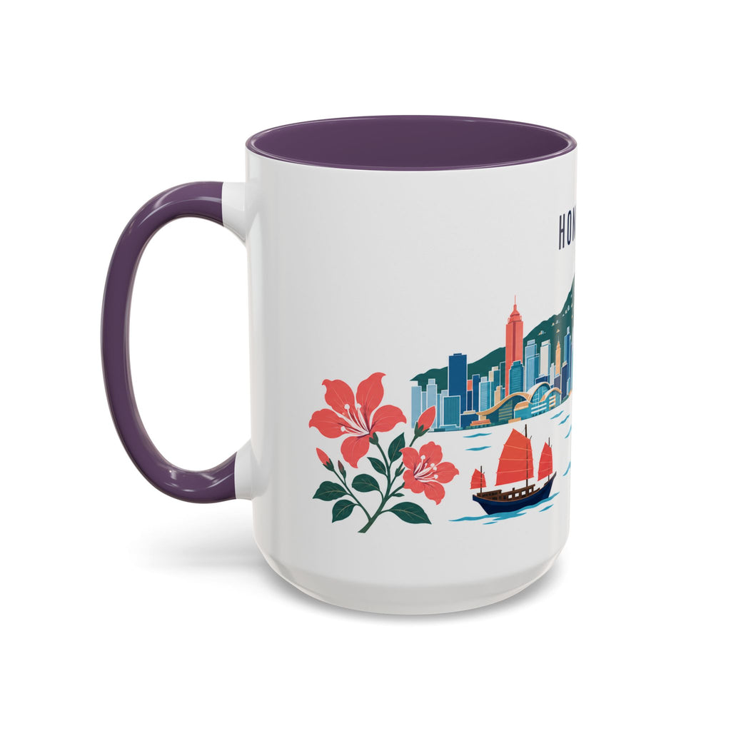 Hong Kong Coffee Mug | Hong Kong Travel Souvenir | Porcelain Decal City Gift | 11oz 15oz Accent Mug