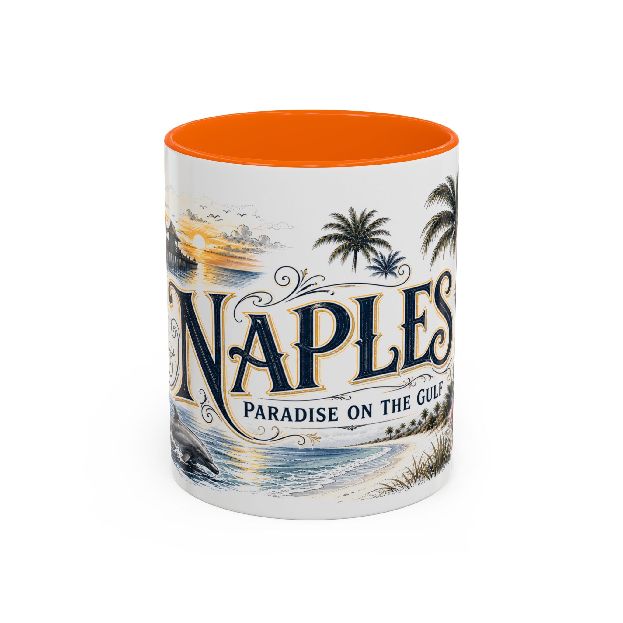 Naples Coffee Mug | United States Travel Souvenir | Vintage Illustrated City Gift | 11 oz 15 oz Accent Mug