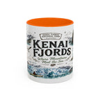 Kenai Fjords National Park Coffee Mug | Alaska Coastal Wildlife Hiking Gift | Accent Color Ceramic 11oz 15oz