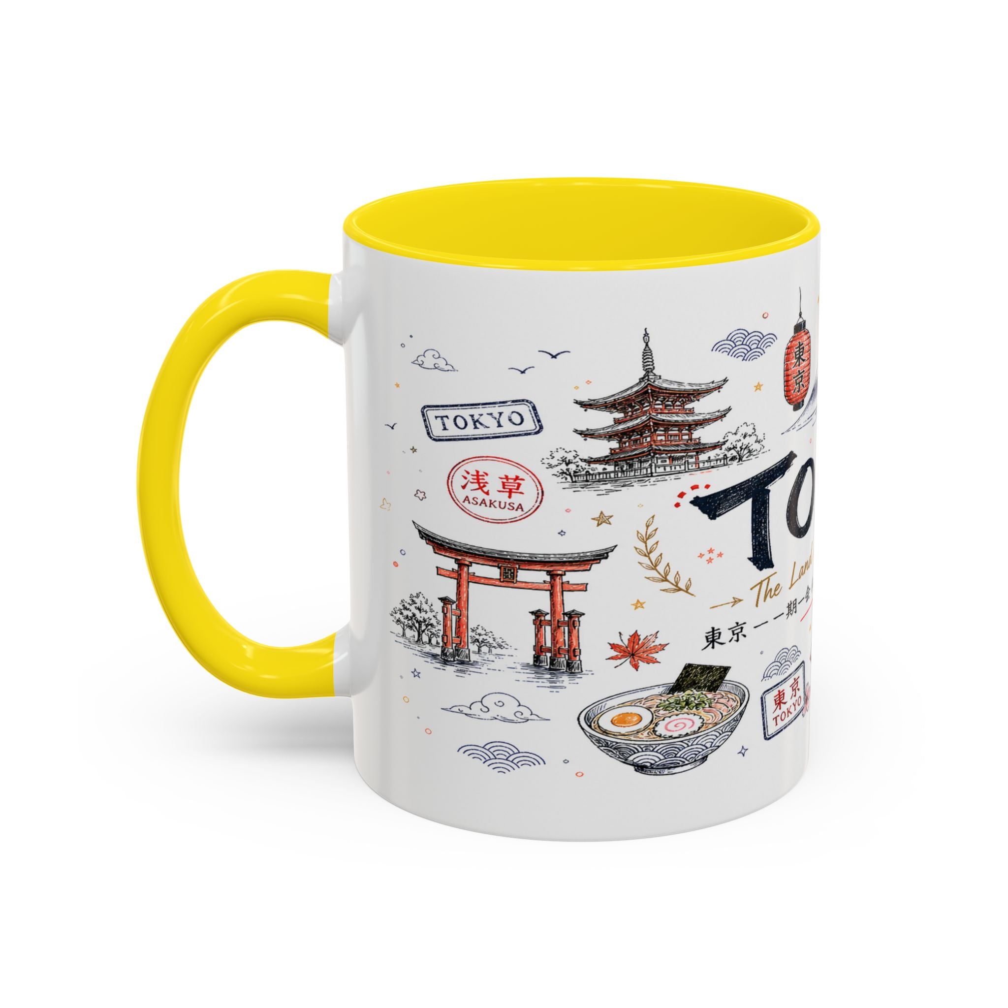 Tokyo Coffee Mug | Japan Souvenir Travel Gift | Accent Color Ceramic 11oz 15oz