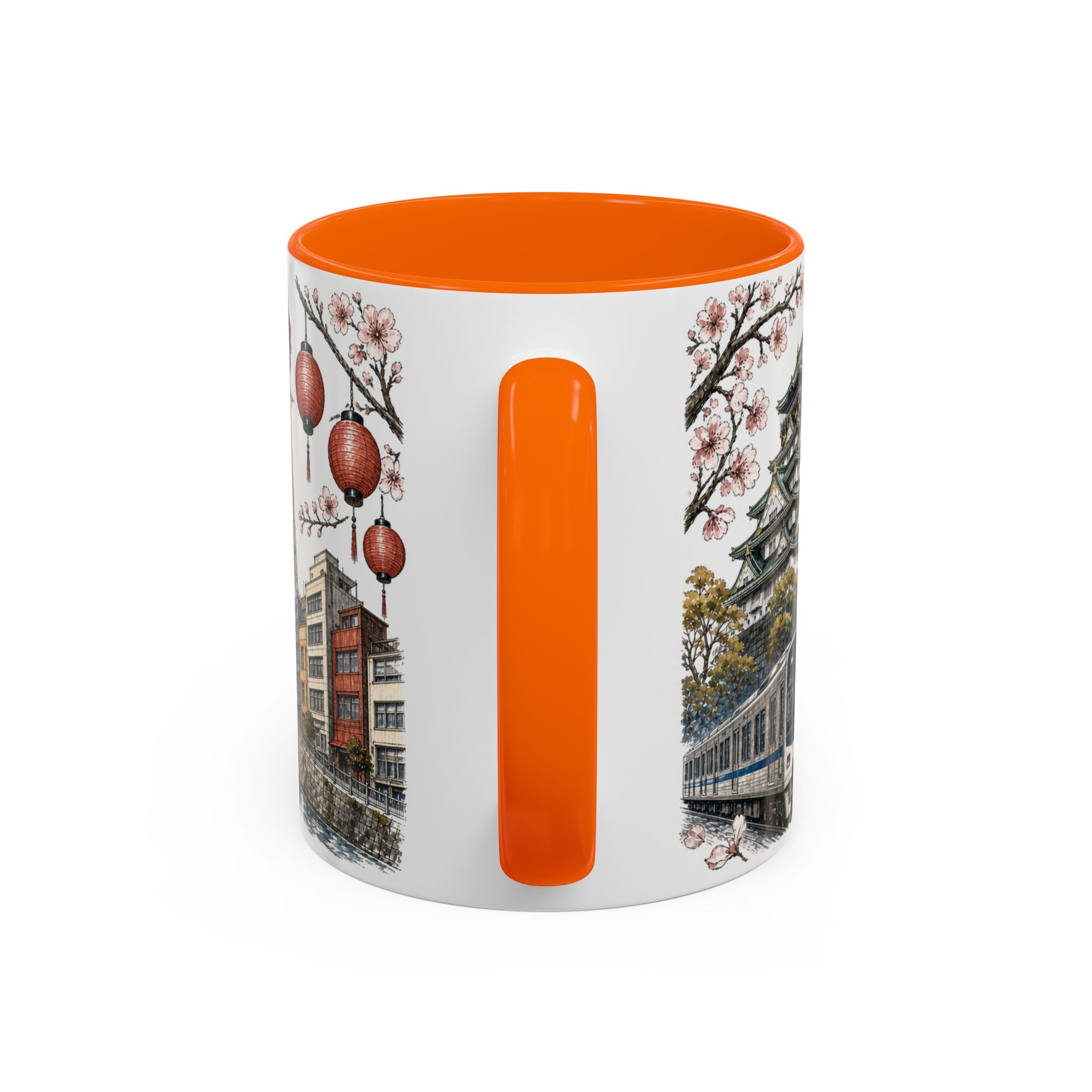 Osaka Coffee Mug | Japan Travel Souvenir | Vintage Illustrated City Gift | 11 oz 15 oz Accent Mug