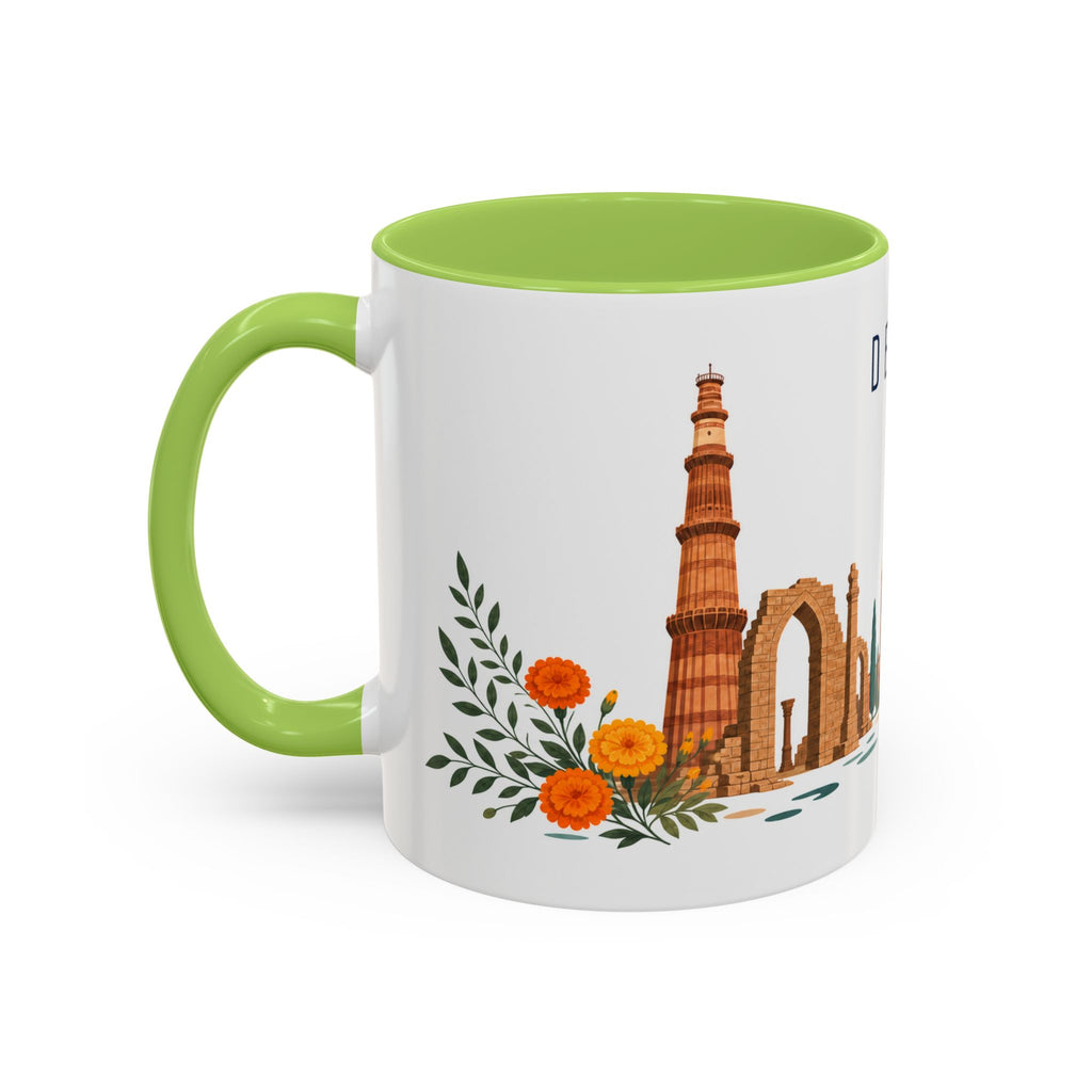 Delhi Coffee Mug | India Travel Souvenir | Porcelain Decal City Gift | 11oz 15oz Accent Mug