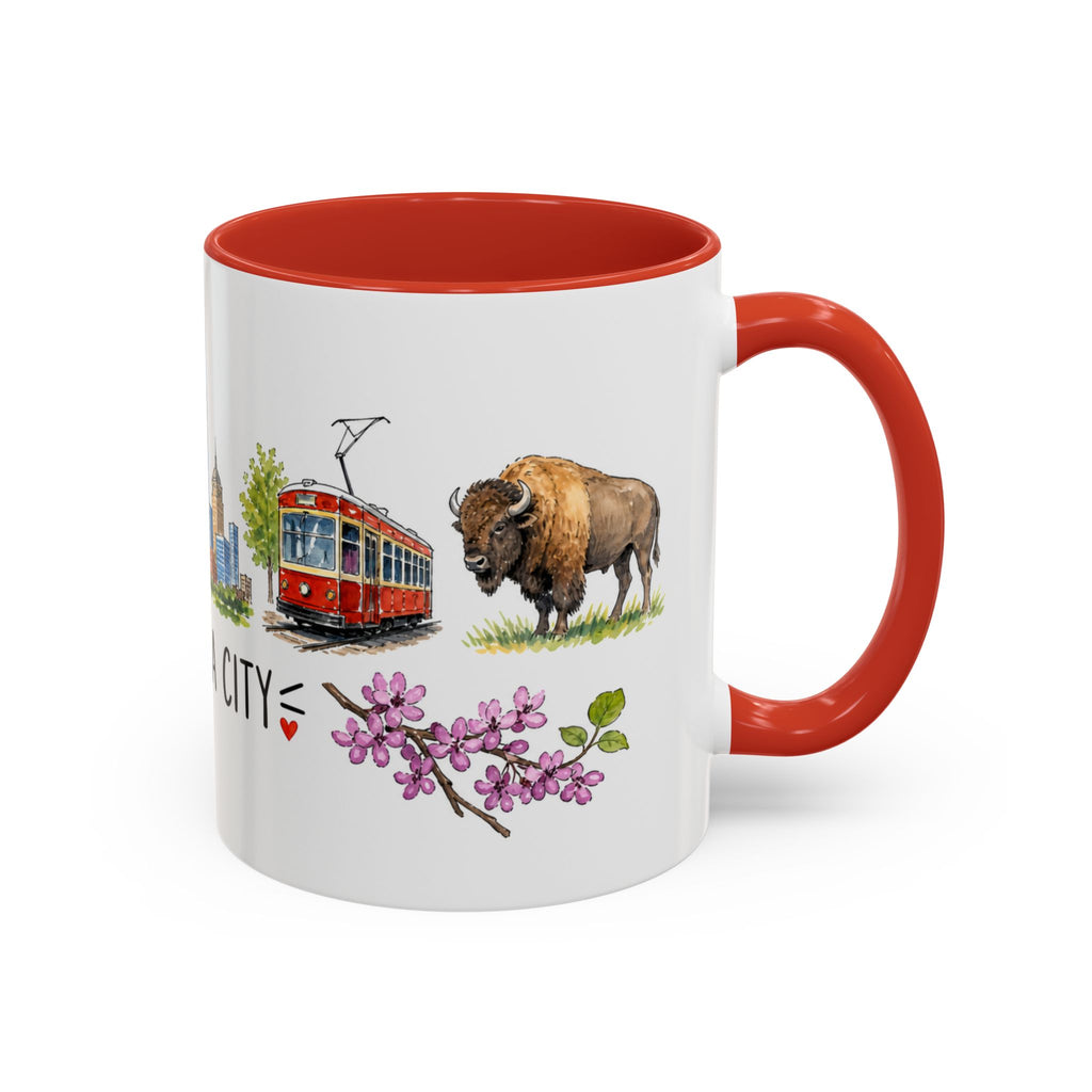 Oklahoma City Illustrated Travel Mug | City Souvenir Accent Coffee Mug | 11oz 15oz Ceramic Cup