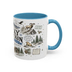 Rocky Mountain Coffee Mug | National Park Hiking Camping Gift | Accent Color Ceramic 11oz 15oz
