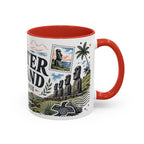 Easter Island Coffee Mug | Travel Destination Souvenir Gift | Accent Color Ceramic 11oz 15oz