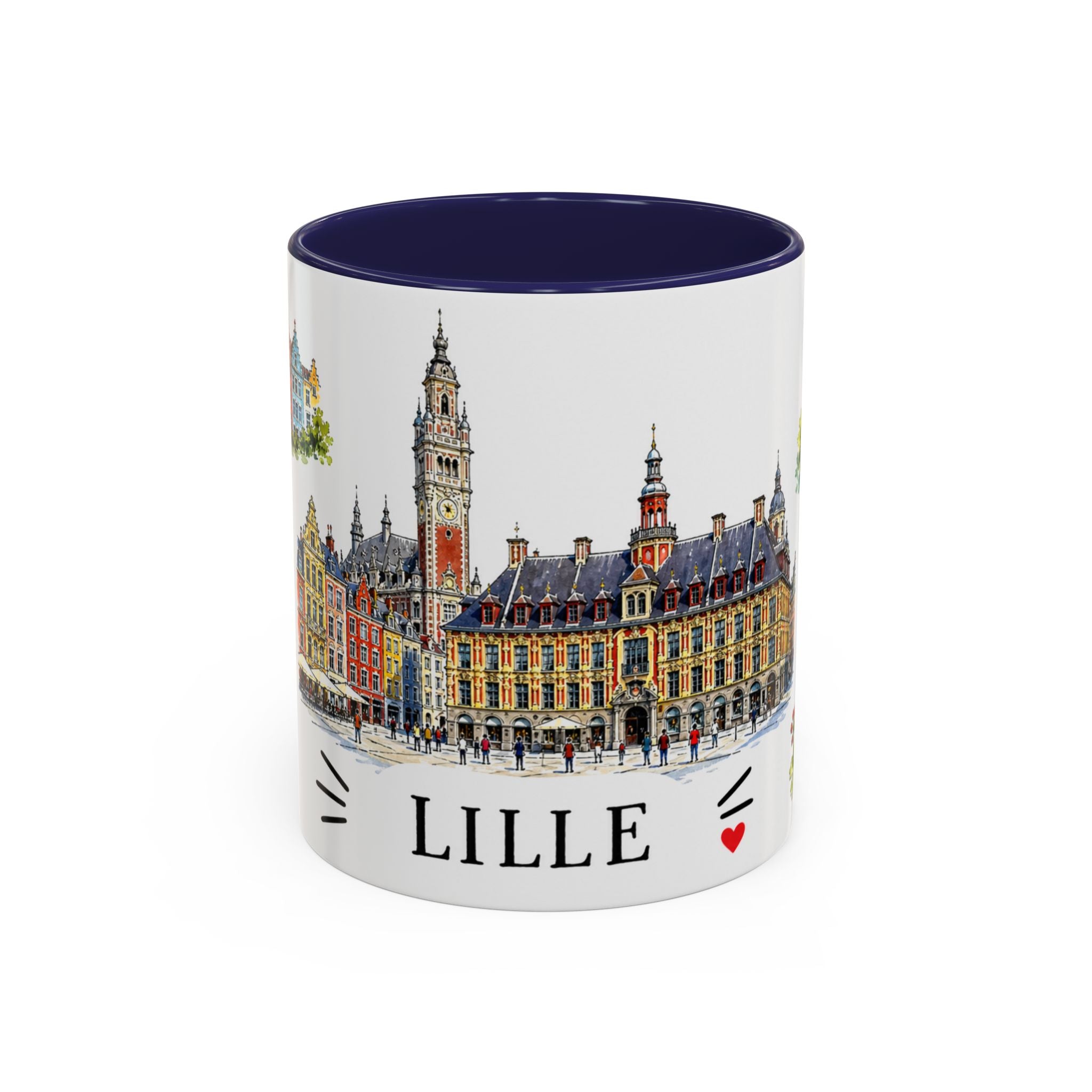 Lille Illustrated Travel Mug | City Souvenir Accent Coffee Mug | 11oz 15oz Ceramic Cup