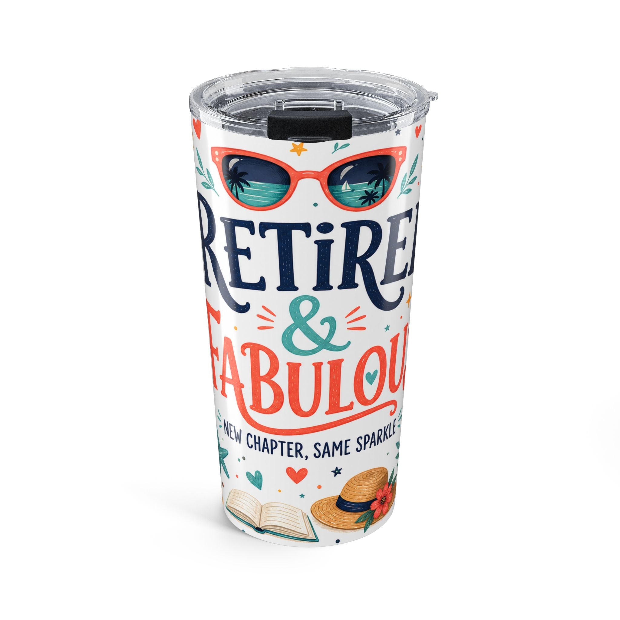 Retired and Fabulous 20oz Tumbler | Bright Retirement Gift | Insulated Stainless Steel Travel Cup