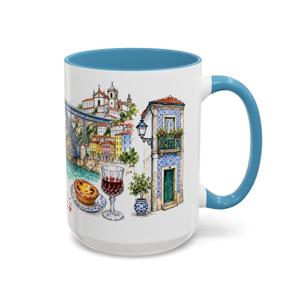 Porto Illustrated Travel Mug | City Souvenir Accent Coffee Mug | 11oz 15oz Ceramic Cup
