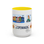 Copenhagen Coffee Mug | Postage Stamp Collage Mug | Travel Souvenir Accent Cup 11oz 15oz