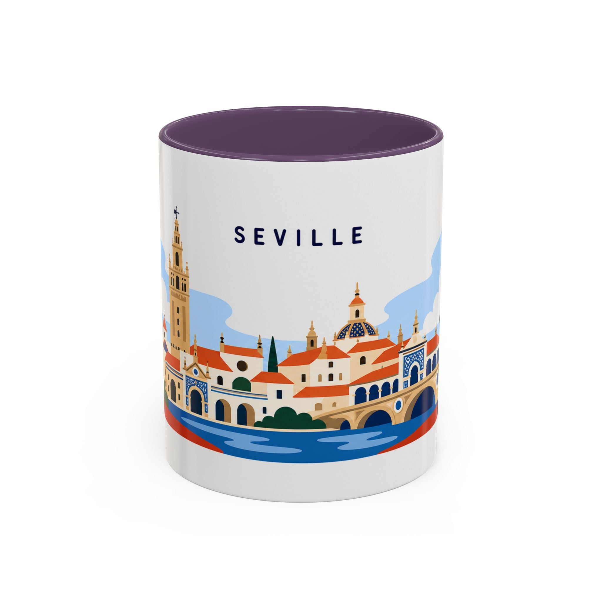 Seville Coffee Mug | Travel Destination Souvenir Gift | Accent Color Ceramic 11oz 15oz
