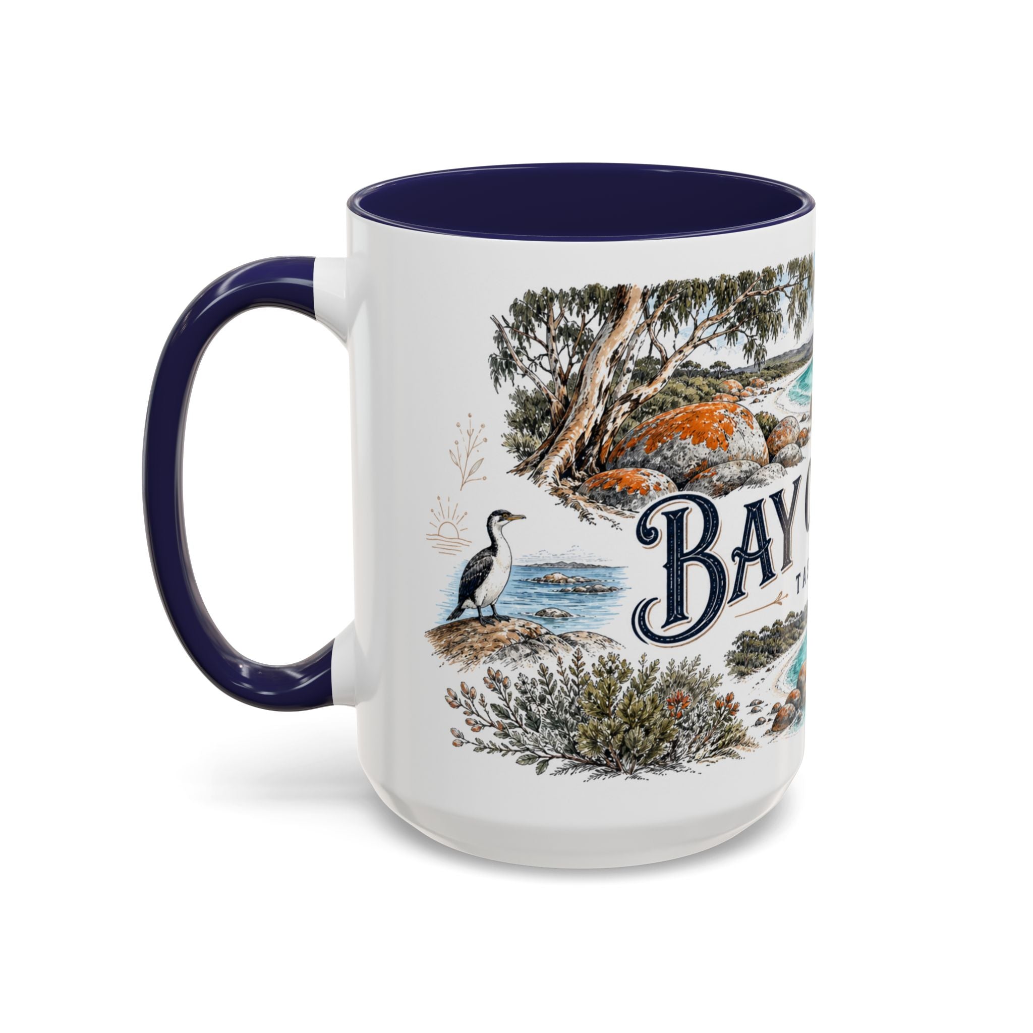 Bay of Fires Mug, Tasmania Travel Souvenir, Bucket List Gift, Accent Ceramic Coffee Mug 11oz 15oz